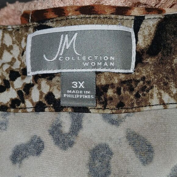 JM Collection animal print tunic business casual blouse  Sz 3X NWOT - Picture 6 of 6